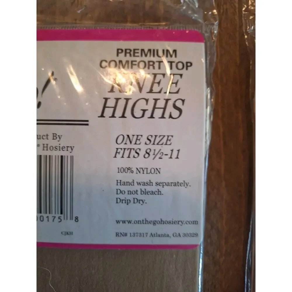 2/On the Go Ultra Sheer Offblack Pantyhose Sz XL Queen 2/ Knee Highs Nude One Sz